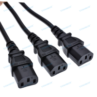 PDU IEC 320 C14 mâle vers 3 X C13 femelle Y Splitter Power Adapter Cable 10A 250V UPS PSU Extension Cable (2ft/0.6m)