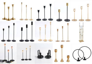 Toptan 20cm altın Metal şamdan tutucu düğün ve festivaller için zarif parti dekorasyon ile mum kavanozu - Product Image 4