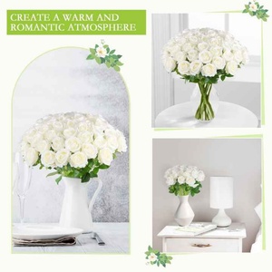 Wholesale Red/White Roses <b>Artificial</b> <b>Flowers</b> Home/Party/Wedding Decoration High Quality Realistic Silk Rose <b>Artificial</b> <b>Flowers</b> - Product Image 3