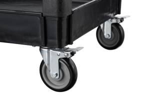 Troli Plastik Dua Lapis Praktis dengan Kompartemen Penyimpanan, untuk Rumah Sakit, Gudang, dan Tujuan Lainnya - Product Image 6