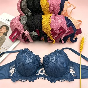 Sujetador Push-Up con Encaje y Estampado Floral para Mujer, Talla Grande 38-44B, con Soporte Cómodo y Aros, Venta al Por Mayor, AS002, 1.3 Dólares - Product Image 2