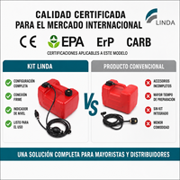 Réservoir de carburant marin en HDPE de 12 L avec tuyau de carburant de 3,1 m, pompe d'amorçage et doubles connecteurs rapides pour moteur hors-bord à essence à 2 cylindres