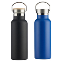 Haers Factory 350ml/500ml Bouteille d'eau isolée en acier inoxydable à double paroi 304 avec poignée pour voyage et camping