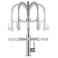 Grifo de Cocina Moderno Cromado con Rociador Extraíble y Llenador de Ollas para una Fácil Limpieza del Fregadero