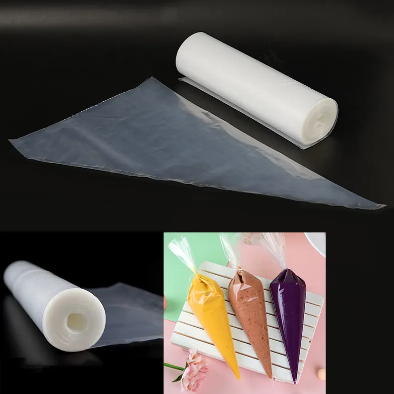 Disposable LDPE cream pastry piping bag roll 40 micron 8 inches disposable cake decorating plastic icing pastry bag supplies