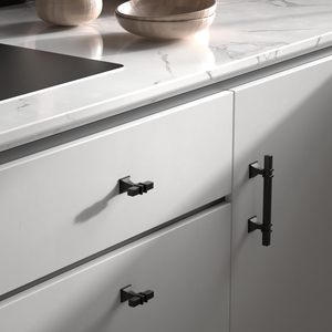 Pied de base en alliage de zinc solide carré noir poignées de cuisine poignées de meubles pour armoire à tiroirs armoire - Product Image 5