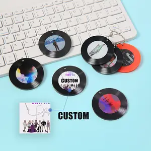 2024 âm nhạc thân thiện với Môi Dễ Thương logo quảng cáo trường hợp trống Acrylic tùy chỉnh Album Mini NFC CD Keychain