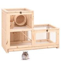 Maison de jeu pour petits animaux Cage à gerbilles Cage à hamster Cage à hamster en bois massif Cage à hamster en bois de sapin