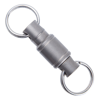 Mousqueton multifonctionnel en titane rotatif bidirectionnel de qualité industrielle pour bricolage OEM/ODM, mini porte-clés anti-perte pour extérieur