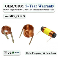 Inductor de bobina de aire de alta frecuencia para fuente de alimentación, bobinado de precisión, con cable aislado, para Hi-Fi/audio de coche