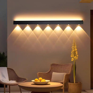 Luz LED de pared para exteriores, 7 luces LED, impermeable, para patio, villa, valla, balcón, iluminación ambiental - Product Image 5