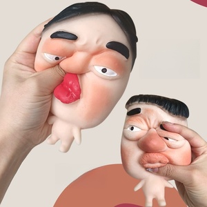 LuckyKoo Masque Squishy Nouveauté Tendance - Poupée à Grande Tête à Rebond Rapide, Jouet de Farce à Presser pour Soulagement du Stress Amusant - Product Image 3