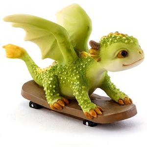 Poupée de dinosaure <span class=keywords><strong>vert</strong></span> écologique créatif mignon dessin animé Dragon ornements transfrontalier vente chaude résine modèle Animal artificiel - Product Image 2