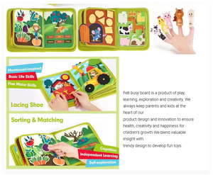 Tablero Sensorial Montessori Personalizado Aofit <span class=keywords><strong>de</strong></span> Fieltro para Historias, Aprendizaje Preescolar, Habilidades Motoras Finas, Juguetes para Niños con Autismo - Product Image 4