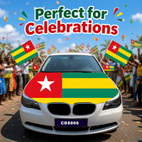 Drapeau de capot de voiture Togo en polyester élastique 120x160cm, couleurs vives, anti-décoloration, personnalisable en gros