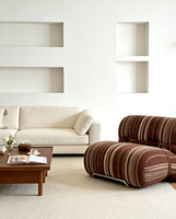 Fauteuil d'appoint en tissu rayé de style nordique minimaliste, fauteuil de loisirs individuel pour chambre à coucher, mobilier de salon et de salle d'exposition, canapé