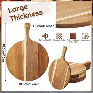 Assiette décorative ronde en bois moderne de 8 pouces, faite à <span class=keywords><strong>la</strong></span> main, passe au lave-vaisselle, plat de service pour mariage - Product Image 2