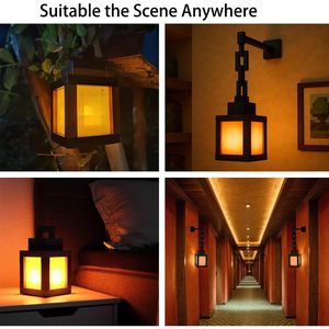 Pixelated Lantern Night Light <b>USB</b> Rechargeable LED Remote Control Multicolor Wall Mount <b>Lamp</b> Modern Design Plastic 3.5x3.5x7.3 - Product Image 4