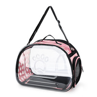 Sac de transport transparent pour animaux de compagnie, type capsule spatiale, respirant, portable, pour petits animaux, avec fermeture éclair, visible, à porter à la main ou à l'épaule