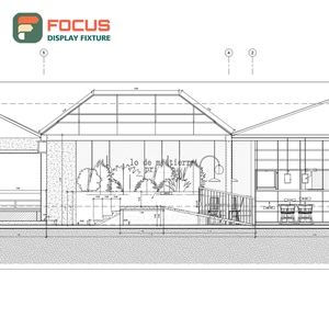 Large Format Cafe Service Counter Tempered Glass Panel Barista Service Zone Roastery Service Counter - Product Image 1