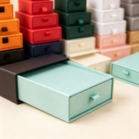 Boîtes cadeaux de luxe personnalisées en carton rigide avec tiroir coulissant, doublées d'éponge, vernies, forme sur mesure pour parfum