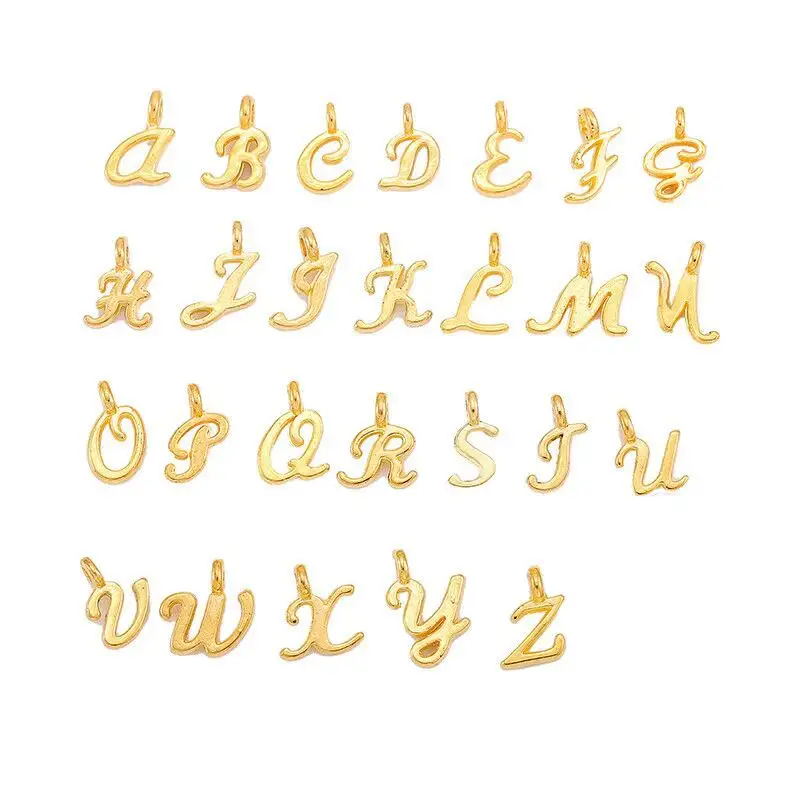 Dijes de letras de A-Z, colgante de alfabeto para pulsera, collar, artesanía, S117, 26 Uds.