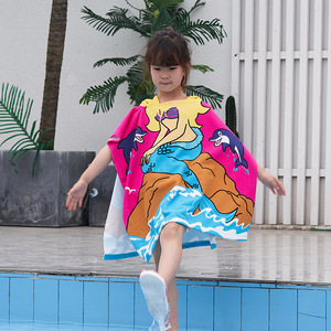 <span class=keywords><strong>Accappatoio</strong></span> a Mantella per Bambini da <span class=keywords><strong>2</strong></span>-10 <span class=keywords><strong>Anni</strong></span>, Asciugamano da Bagno con Stampe Cartoon, Asciugatura Rapida, in Microfibra Assorbente - Product Image 3