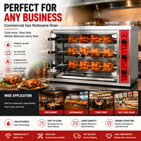 Four à rôtir au gaz commercial en acier inoxydable, machine à griller automatique pour poulet, four à rôtir BBQ, livraison directe d'usine