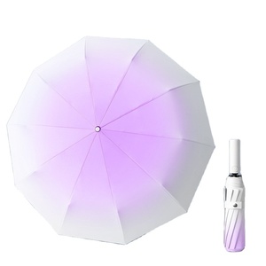 Parapluie en fibre de verre UV automatique à 3 plis personnalisé avec logo imprimé dégradé de couleurs fortes parapluies inverses pour cadeaux d'<span class=keywords><strong>occasion</strong></span> - Product Image 4