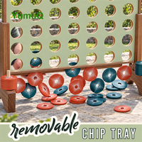 YumuQ Jeu géant de Connect 4 en bois pour pelouse et jardin, 4 en ligne, avec sac de transport pour jeux en extérieur