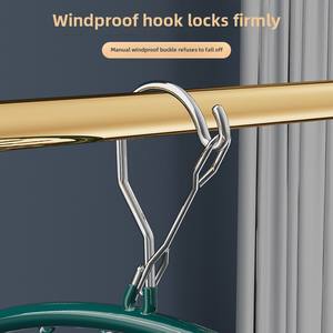 Portacalze per uso domestico in metallo curvo in PVC 10 clip lucide per asciugare calze per bambini intimo intimo per bambini elegante per soggiorno - Product Image 4