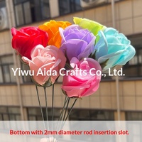 Realistische Seifenrosenköpfe, Drei Stücke für Hochzeits- & Muttertags-Dekorationssträuße, DIY Valentinstag Geschenkzubehör