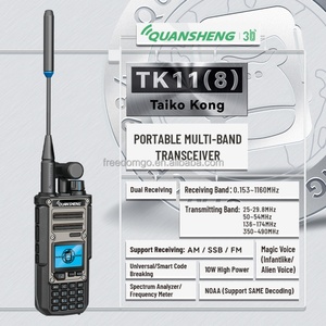 Radio bidirectionnelle rechargeable QUANSHENG TK11(8) double bande 10W avec récepteur météo d'urgence NOAA, type-C - Product Image 1