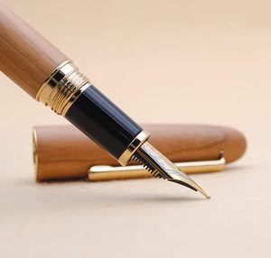 Jinhao 9036 pluma estilográfica Natural Vintage de madera, pluma de nogal punta fina con convertidor recargable, regalo de colección hecho a mano - Product Image 6