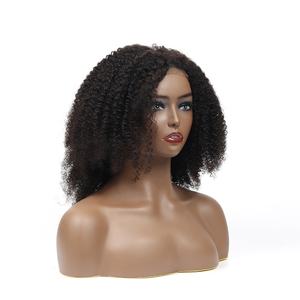 Бесплатный образец афро кудрявый парик 13x4 предварительно выщипанные кружевные парики 150% плотность перуанские Remy кружевные передние человеческие волосы парики для женщин - Product Image 4
