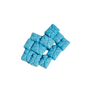 Cabochons sculptés octogone turquoise pierre précieuse verte naturelle 16 Ct calibré 6mm de hauteur pour la fabrication de bijoux - Product Image 1