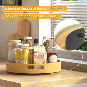 Organizador <span class=keywords><strong>de</strong></span> bambú Lazy Susan antideslizante para cocina, <span class=keywords><strong>estante</strong></span> <span class=keywords><strong>giratorio</strong></span> para especias, tocadiscos <span class=keywords><strong>de</strong></span> madera, estantes <span class=keywords><strong>de</strong></span> <span class=keywords><strong>almacenamiento</strong></span> para armario <span class=keywords><strong>de</strong></span> cocina - Product Image 4