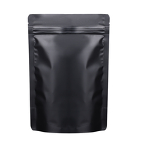 Pochettes debout en feuille d'aluminium noir mat sacs d'emballage alimentaire en plastique auto-scellants pour chat chien nourriture coloré thé papier d'aluminium