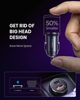 LISEN Auto-Ladegerät USB-C Schnellladegerät Dual-Port PD 36W QC 18W Mini-Fahrzeugsteckdose für iPhone 18 17 16 Pro Max