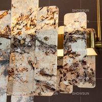 Lustre en pierre de luxe unique, style moderne, forme rectangulaire, lampe suspendue pour chambre à coucher, îlot de cuisine, éclairage haut de gamme pour la maison