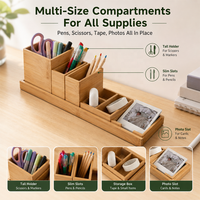 Organizador de Documentos Modular de Bambú Ecológico, Bandeja de Madera para Documentos, Archivador de Oficina, Soporte para Archivos, para la Escuela, Sala de Estar