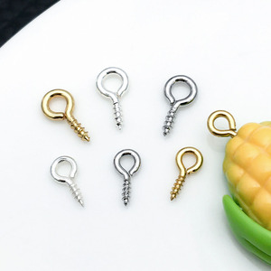 Vis à œil plaquées cuivre, or et argent, taille moyenne, pour la fabrication de bijoux DIY, accessoires pour bracelets et colliers - Product Image 4