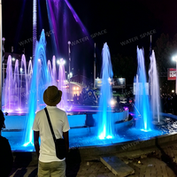 Fontaine musicale circulaire extérieure avec buses à changement de couleur pour les travaux paysagers publics et gouvernementaux