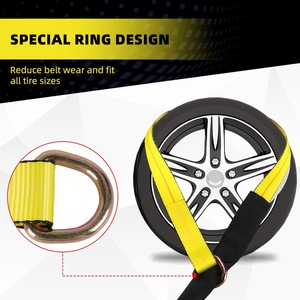 Tire Ladder Straps 4 Pack 2 Inch Ratchet Tie Downs <b>For</b> <b>Car</b> <b>Trailer</b> Cargo - Product Image 4