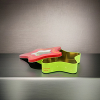Offre Spéciale : Boîte en Étain Personnalisée en Forme d'Étoile à Cinq Branches de Qualité Alimentaire avec Couvercle à Fenêtre, Idéale pour Biscuits, Bonbons et Chocolats