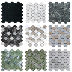 Mosaïque hexagonale moderne en marbre blanc de Carrare, mosaïque en pierre en nid d'abeille <span class=keywords><strong>pour</strong></span> les murs et les sols de la salle de bain et de la <span class=keywords><strong>douche</strong></span> - Product Image 3