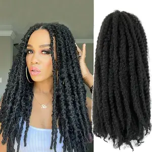 18 inç Afro sapıkça büküm saç uzatma tığ Marley örgü 30 ipliklerini 100gram toplu sentetik saç tığ örgüler