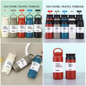 Japanese Custom Logo 350ml/500ml Double Wall Vacuum Insulated Travel Mug Stainless Steel <b>Coffee</b> Tumbler Handle Lid LED - Product Image 6