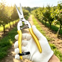 Roestvrijstalen tuinsnoeischaar met anti-verlies veiligheidsbevestiging, fruitpluk schaar voor het snoeien van takken, bloemen en planten