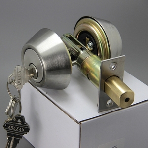 Commercial Single Deadlock <strong>Lock</strong> <strong>Knob</strong> ANSI Grade 2 Deadbolt Door <strong>Lock</strong> Polished Stainless Steel Key Operated - Product Image 4